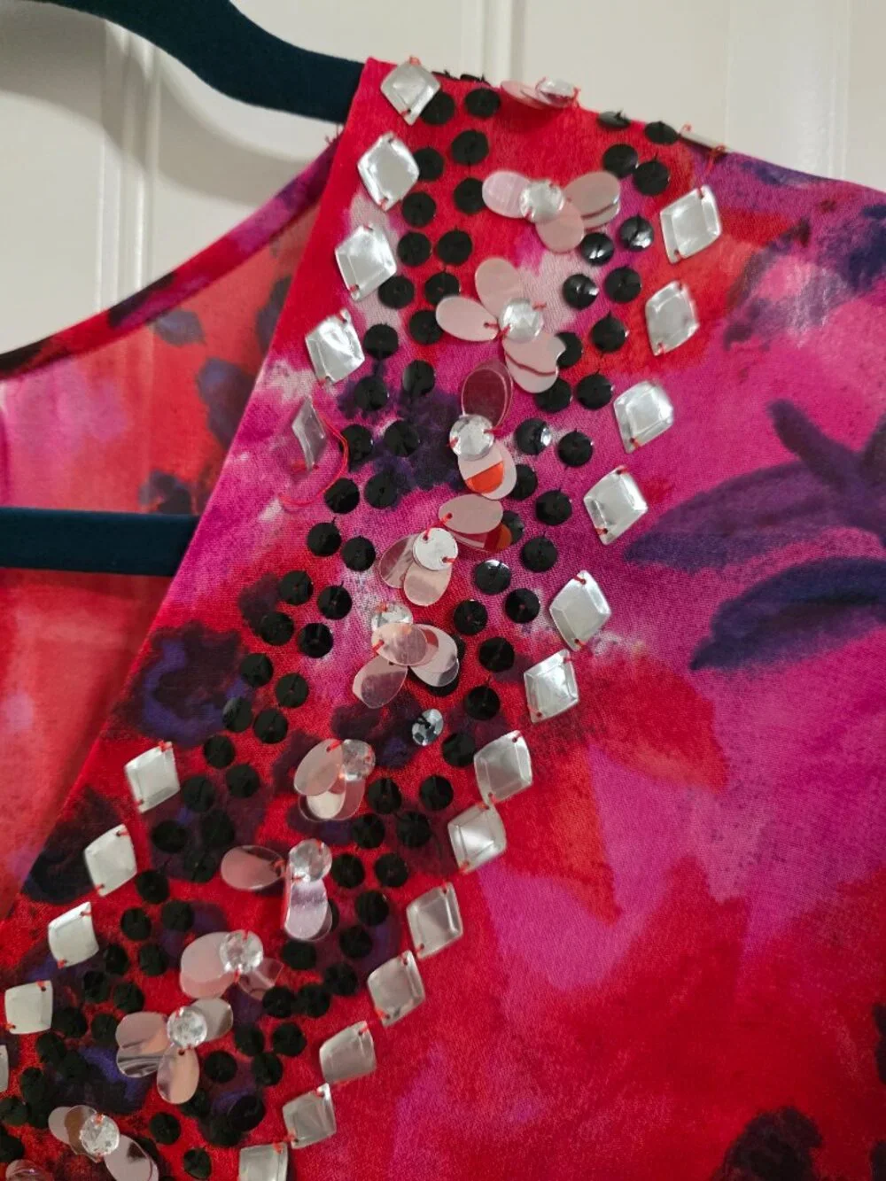 Together Plus Size 22/24 Sheer Floral Embellished Swim Cover Up Resort Tunic